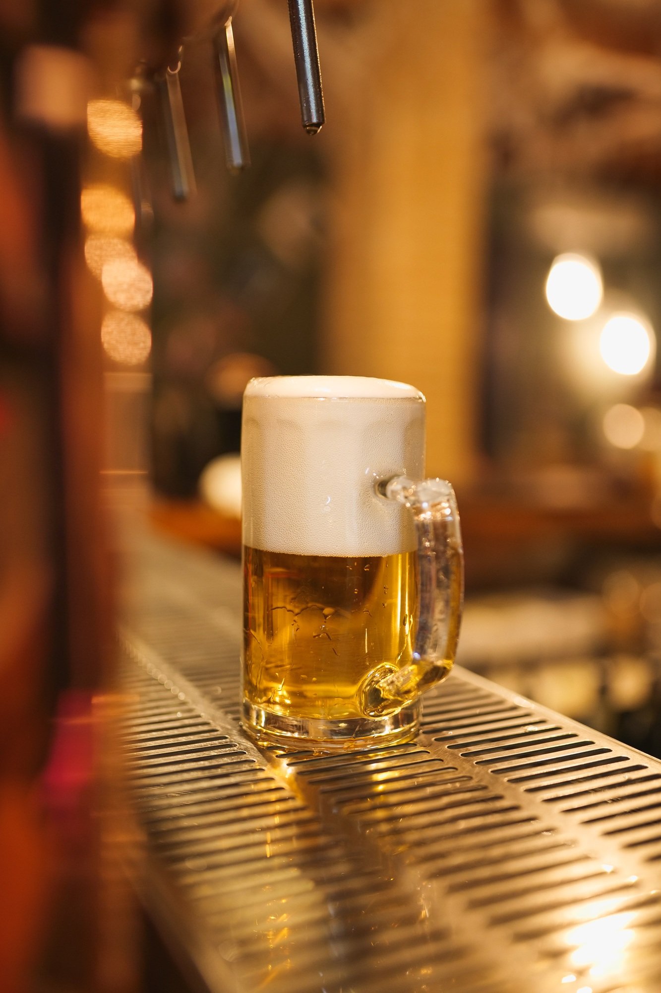 cold beer in a pub